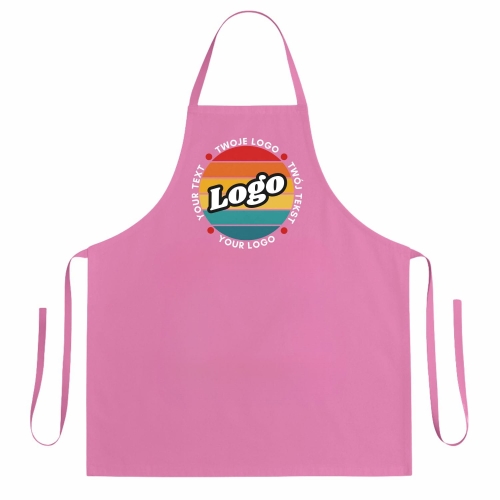Fartuszek kuchenny jasny różowy z twoim własnym nadrukiem logo kreator online.jpg