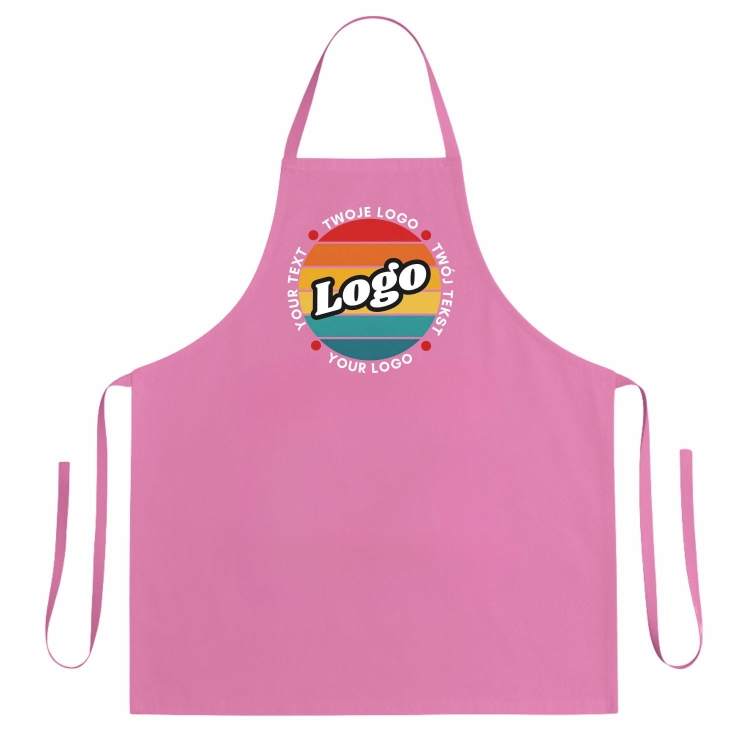 Fartuszek kuchenny jasny różowy z twoim własnym nadrukiem logo kreator online.jpg