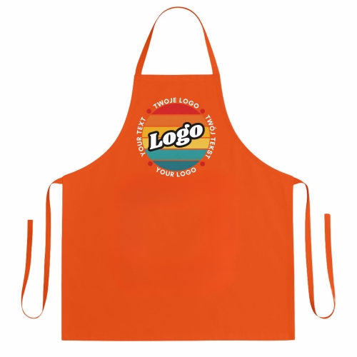 Fartuszek kuchenny pomarańczowy z twoim własnym nadrukiem logo kreator online.jpg
