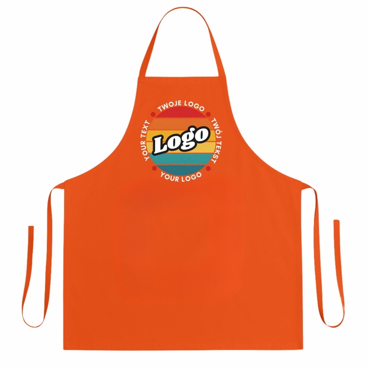 Fartuszek kuchenny pomarańczowy z twoim własnym nadrukiem logo kreator online.jpg