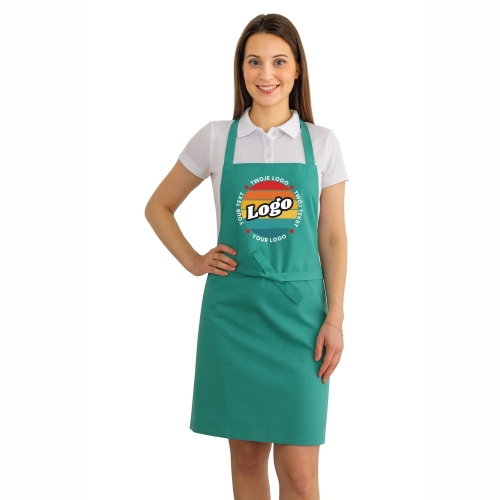 Fartuszek kuchenny seledynowy z twoim własnym nadrukiem logo projektuj online.jpg