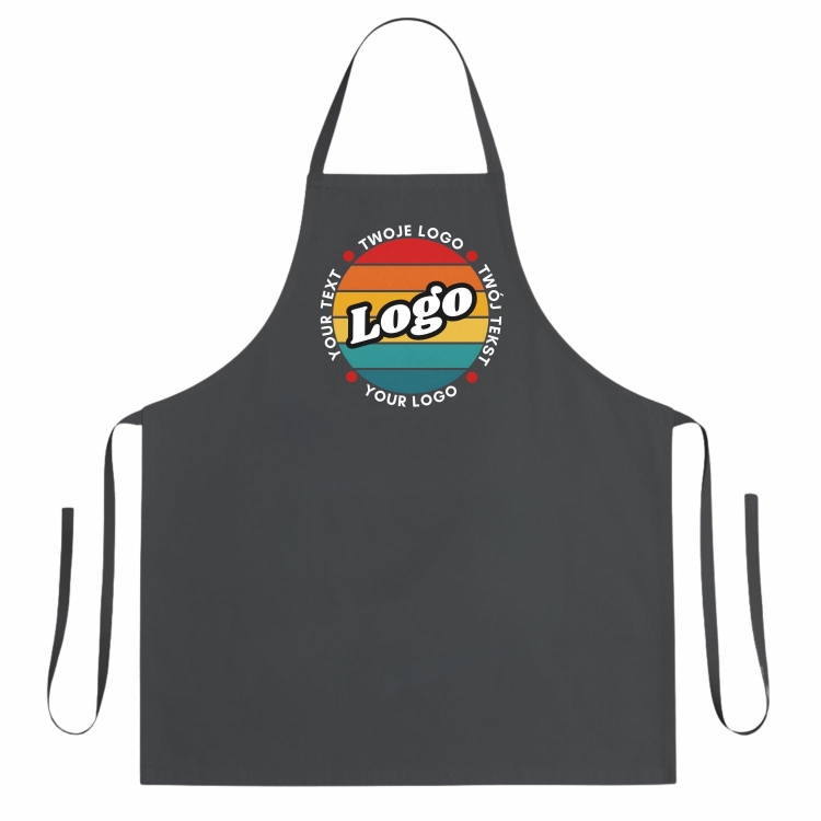 Fartuszek kuchenny szary z twoim własnym nadrukiem logo kreator online.jpg