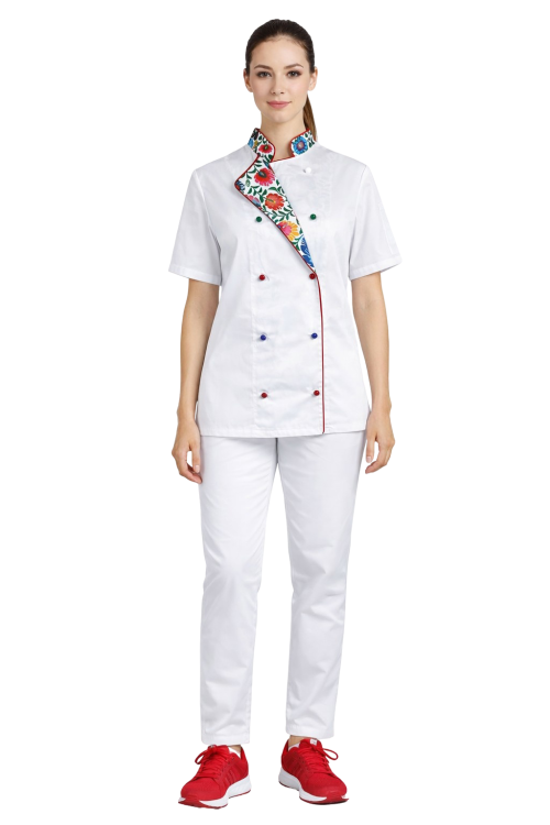 Zestaw damski MASTER CHEF bluza i spodnie w kolorze białym