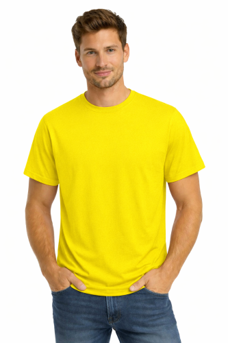 T-shirt męski krótki rękaw 100% bawełna kolor żółty.png
