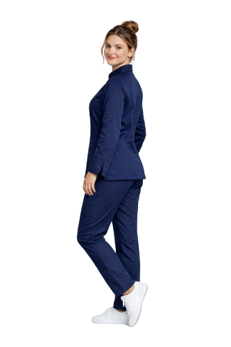 Zestaw kucharski damski elastyczny kolor granatowy zapinany na napy