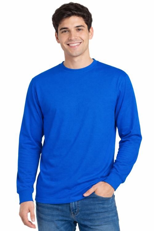 T-shirt męski z długim rękawem 170g chabrowy.png