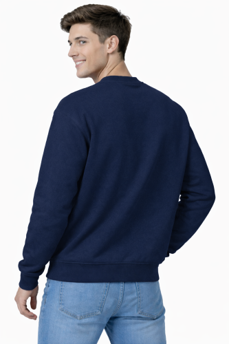 Granatowa bluza sportowa męska z długim rekawem widok z tyłu.png