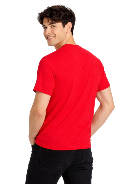 T-shirt męski z krótkim rękawem gramatura 190g czerwony widok z tyłu.png