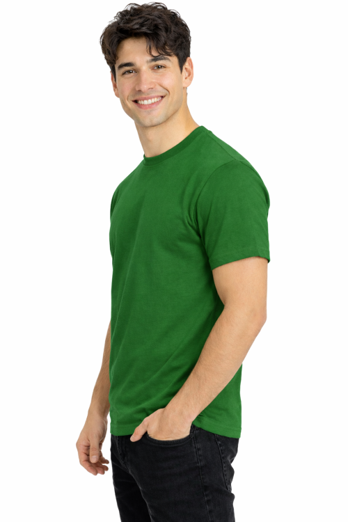 T-shirt męski z krótkim rękawem gramatura 190g zielony widok z boku.png