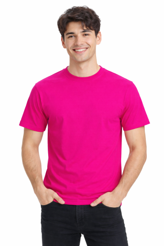T-shirt męski z krótkim rękawem gramatura 190g fuksja.png