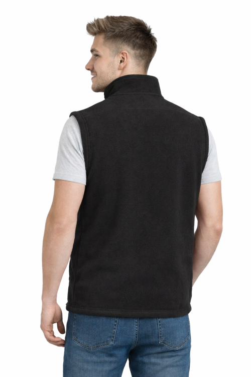 Kamizelka bezrękawnik polar zapinany na zamek czarny widok z tyłu.png