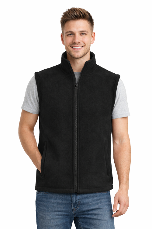 Kamizelka bezrękawnik polar zapinany na zamek czarny.png