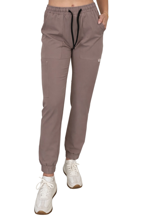 Joggery medyczne Casual Premium w kolorze cappucino