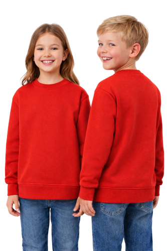 Bluza sportowa dziecięca wkładana przez głowę długi rękaw dla chłopca i dziewczynki czerwona.png