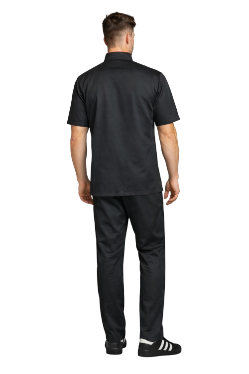 Zestaw dla kucharza gastronomiczny czarny z bordową lamówką