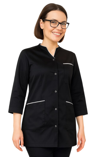 Żakiet kosmetyczny medyczny damski z białą lamówką