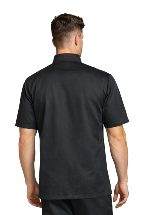 Czarna bluza kucharska z krótkim rękawem