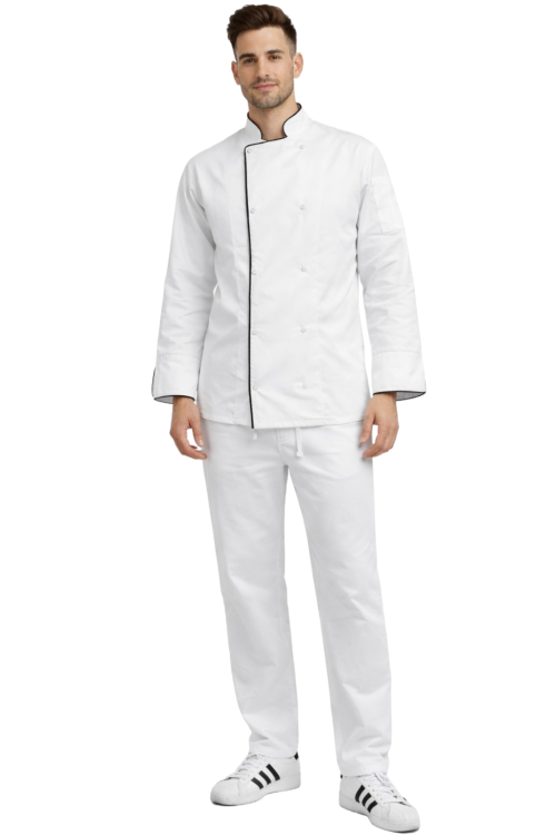 Zestaw gastronomiczny dla kucharza – uniform zapinany na napy