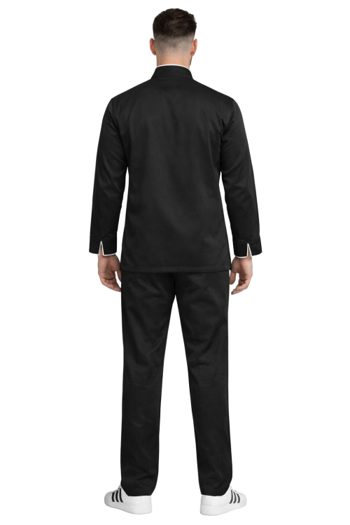 Profesjonalny zestaw gastronomiczny dla kucharza zapinany na napy,długi rękaw