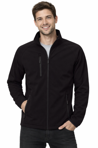 Kurtka męska softshell z kieszeniami zapinana na zamek kolor czarny.png