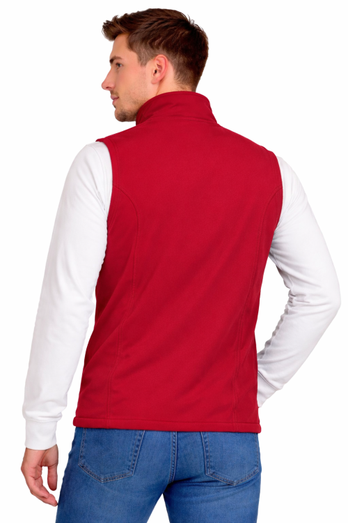 Softschell kamizelka bezrękawnik męski czerwony widok z tyłu.png