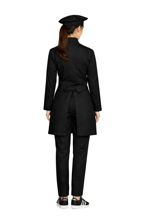 Damski uniform kucharski, zestaw kucharski kompletny w kolorze czarnym