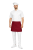 Zestaw kucharski z krótkim rękawem – uniform szefa kuchni ,biały z bordową  zapaską.png