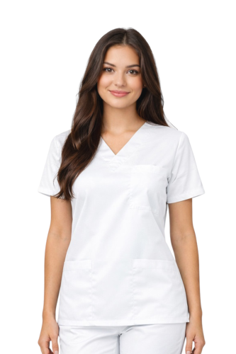 Damska bluza medyczna elastyczna kolor biały