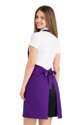 Fartuszek do kuchni dla gastronomii kolor fioletowy widok z tyłu.png