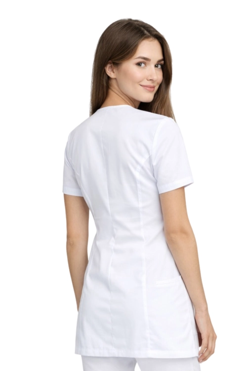 Damski żakiet kosmetyczny CASUAL PREMIUM w kolorze białym