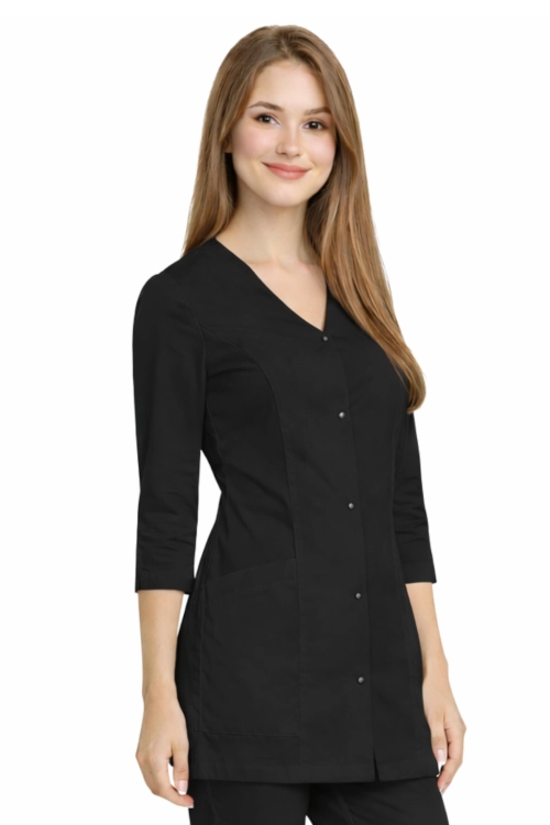 Czarny żakiet CASUAL PREMIUM z rękawem 3/4 medyczny