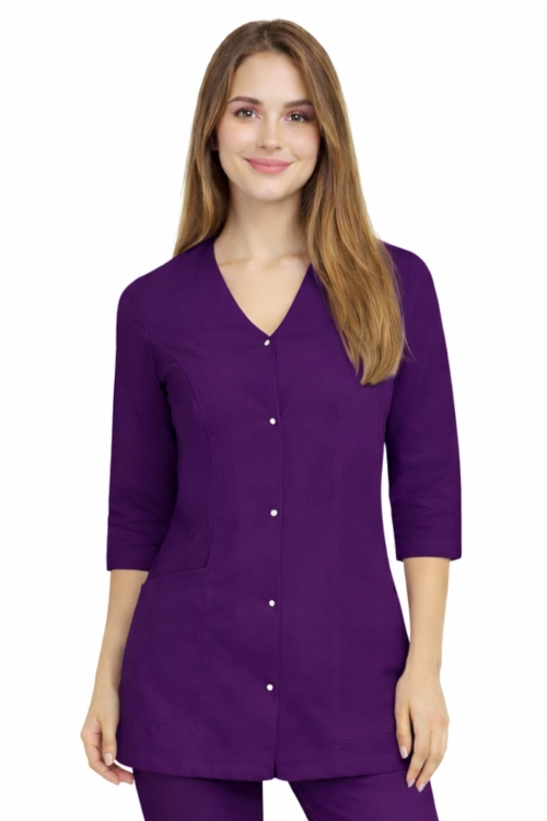 Żakiet medyczny CASUAL PREMIUM fioletowy z rękawem 3/4