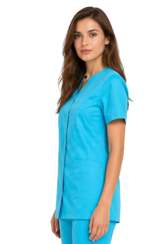 Damski żakiet kosmetyczny w kolorze turkusowym