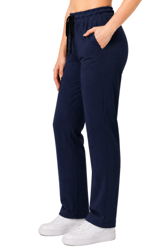 Spodnie medyczne damskie  , prosta nogawka  w kolorze ciemny granat