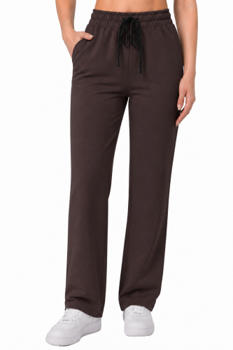 Spodnie medyczne damskie  , prosta nogawka  w kolorze czekoladowym