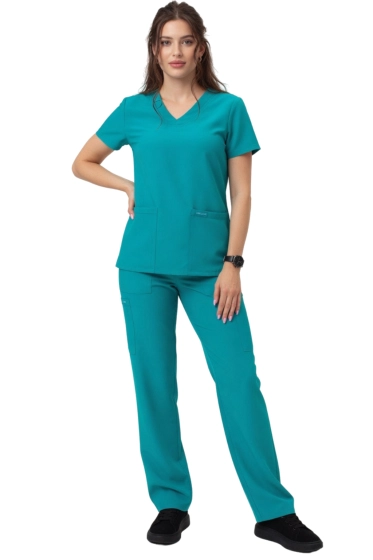 Naisten lääketieteellinen setti, scrubs CASUAL PREMIUM - likainen vaaleanpunainen (1) (1) (1) (1) (1) (1) (1) (1) (1)